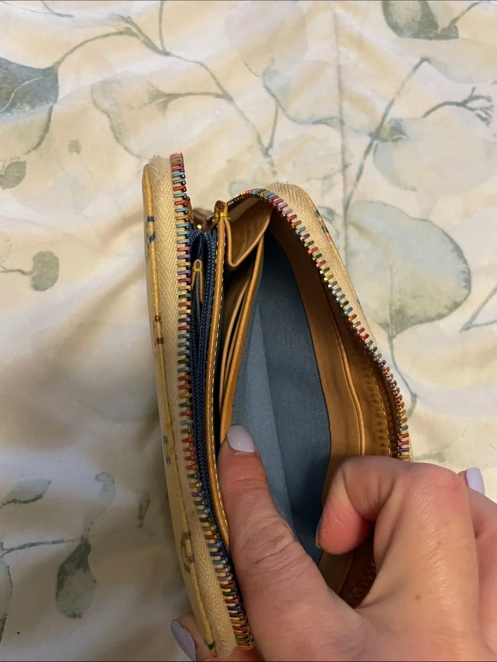 Dooney & Bourke Pastel Monogram Zip Wallet with Multi-Color DB Print